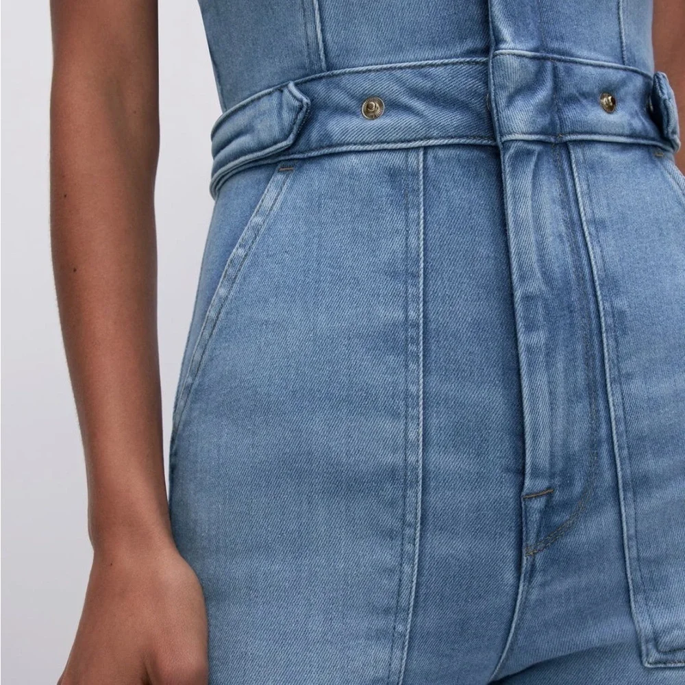 Good American Fit for Success Denim Jumpsuit Overalls